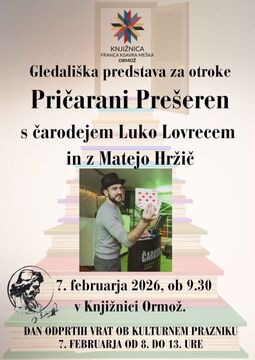 Gledališka predstava za otroke "Pričarani Prešeren"