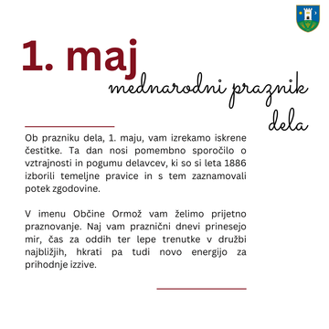 VOŠČILO OB 1. MAJU - PRAZNIKU DELA