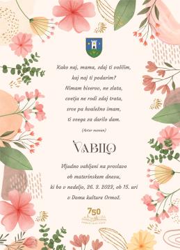 Vabilo za materinski dan, Dom kulture Ormož, 26.3.2023