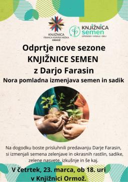 Odprtje nove sezone Knjižnice semen z Darjo Farasin